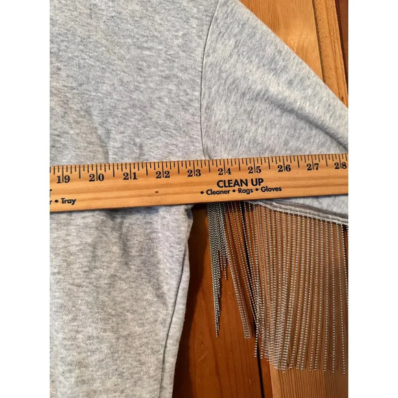 H & M Cowgirl sweatshirt with chain fringe Western comfort cozy fun unique L - Picture 9 of 11